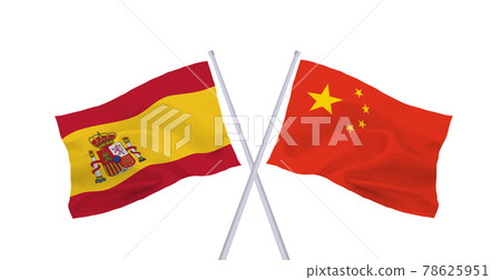 Flags of China and Spain 78625951
