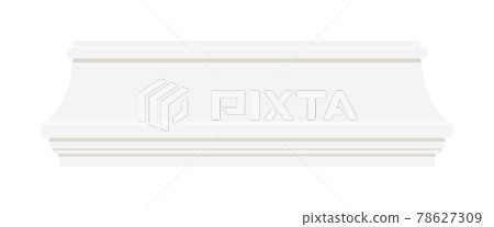 White skirting baseboard styrofoam molding for wall isolated on white background. A 78627309