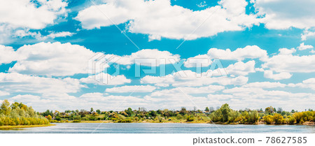 Rechytsa, Gomel Region, Belarus. Dnieper River. European Nature In Summer 78627585