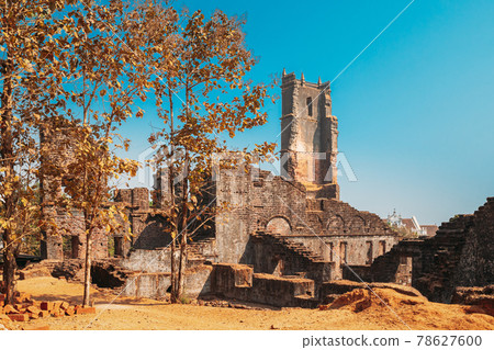Old Goa, India. Main Altar Of Church Of St. Augustine In Ruined Church Complex. Church Was Completed In 1602. World Heritage Site, Churches And Convents Of Goa 78627600