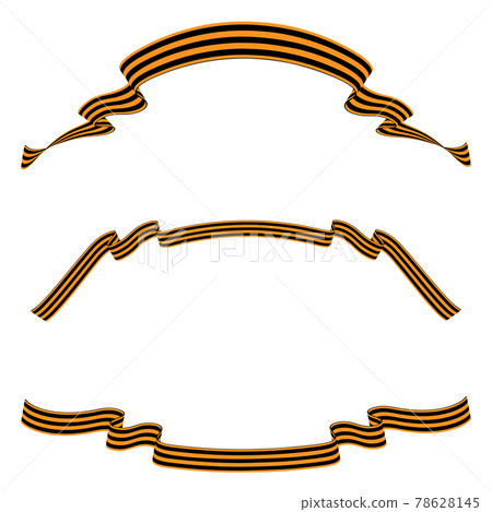 Set of St. George ribbons for the Victory Day holiday on May 9. Vector image on a white background. Set of St. George ribbons for the Victory Day holiday on May 9. Vector image on a white background. 78628145