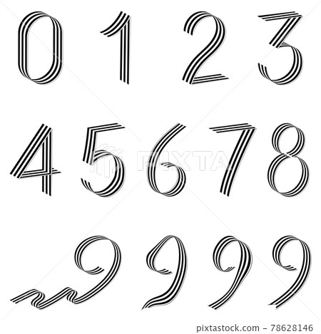 A set of numbers 0-9 for the holiday Victory Day on May 9. Vector image on a white background. 78628146