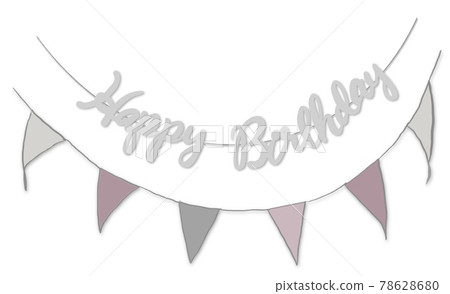 Birthday banner set in subdued grayish shades 78628680