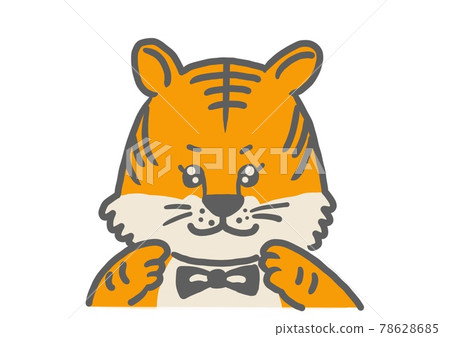 蝴蝶領帶的逗人喜愛的老虎男孩 78628685