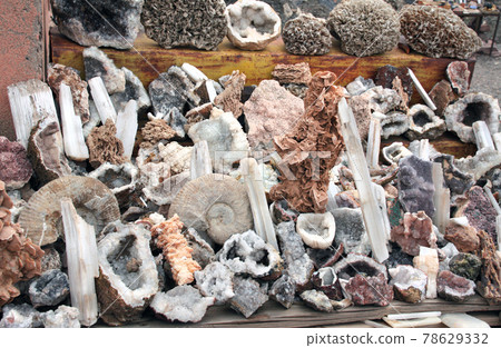 Traditional moroccan souvenirs on souk in Essaouira, Morocco, Africa 78629332