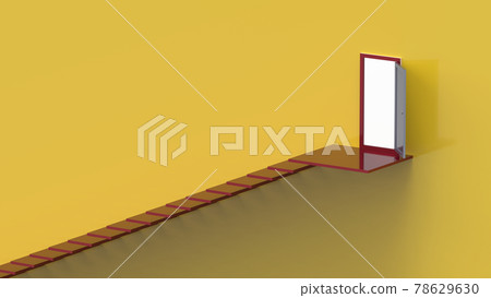 Climbing long stairs Climbing stairs aiming for a goal CG image that can be used in various situations 78629630