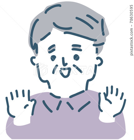 老人笑著用鬆散的線條畫 78630595