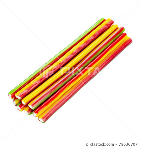 Licorice Candy. Sweet gummy sticks with different flavor, isolated on white background. Licorice Candy. Sweet gummy sticks with different flavor, isolated on white background. 78630707