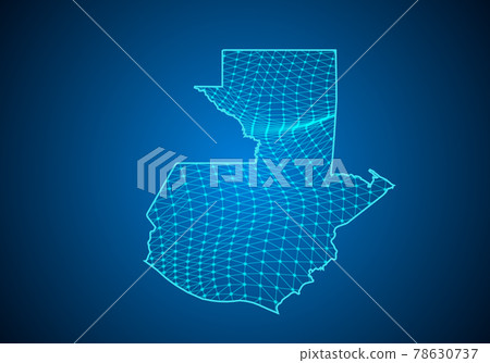 Abstract digital map of guatemala with... - Stock Illustration ...