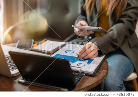 businessman using on smartphone and tablet as concept.. 78630872