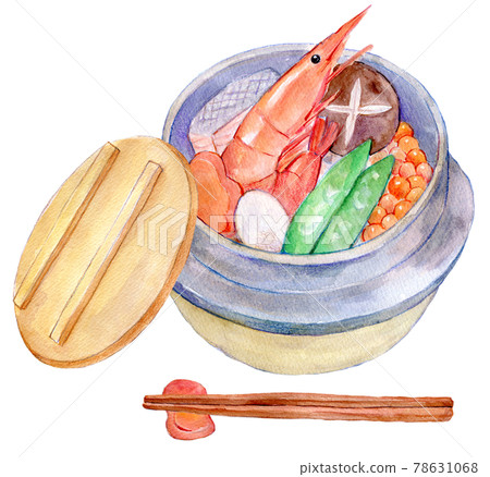 Watercolor illustration Kamameshi 78631068