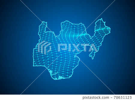 Abstract digital map of nigeria with particles... - Stock Illustration ...