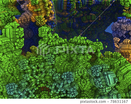 Creative tropical forest square patern, view from top. Nature spring concept. Flat lay. 78631167
