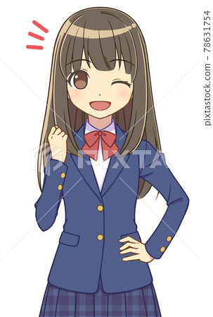 Blazer girl in a guts pose 78631754