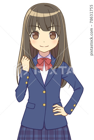 Blazer girl in a guts pose Blazer girl in a guts pose 78631755