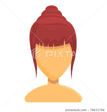 Asian hairstyle icon, cartoon style Asian hairstyle icon, cartoon style 78631788
