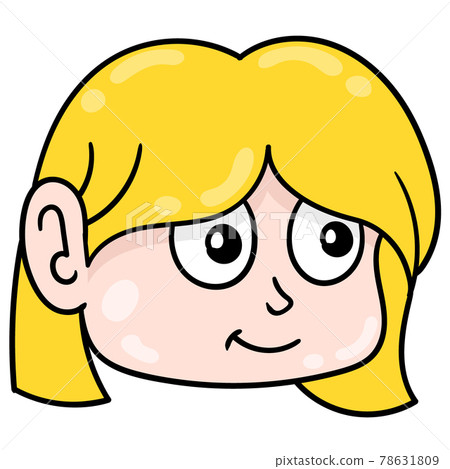 pretty blonde head wanita, doodle icon drawing pretty blonde head wanita, doodle icon drawing 78631809
