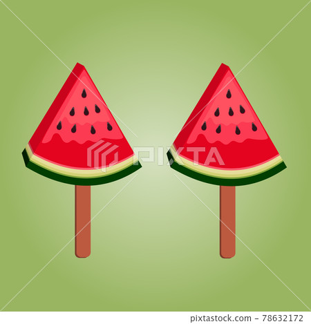 Two watermelon Ice cream on a stick 78632172