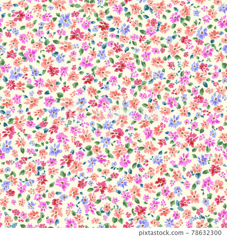 Cute Liberty-like florets pattern, - Stock Illustration [78632300] - PIXTA