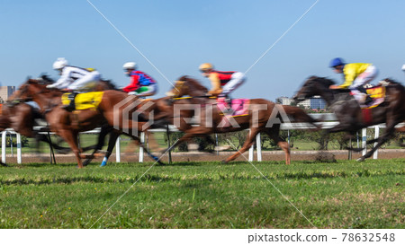 Horses Racing Motion Blur 78632548