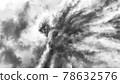 Fallen angel with torn off wings. The evil demon turned its head. Dark visions of hell. Scary 2d illustration. Gloomy character concept art. 78632576