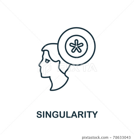 Singularity line icon. Creative outline design from artificial intelligence icons collection. Thin singularity icon for infographics and banner Singularity line icon. Creative outline design from artificial intelligence icons collection. Thin singularity icon for infographics and banner 78633043