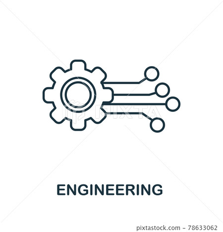 Engineering line icon. Creative outline design from artificial intelligence icons collection. Thin engineering icon for infographics and banner 78633062