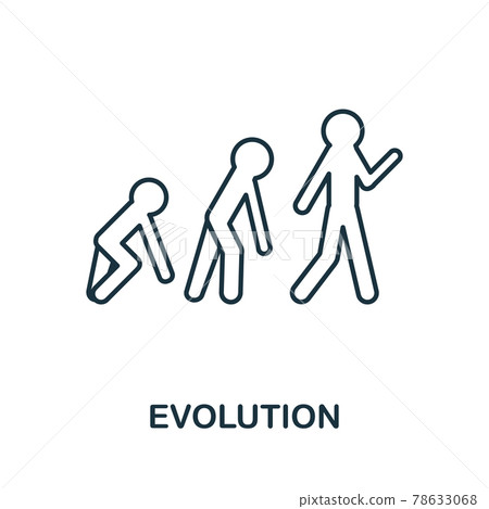 Evolution line icon. Creative outline design from artificial intelligence icons collection. Thin evolution icon for infographics and banner 78633068