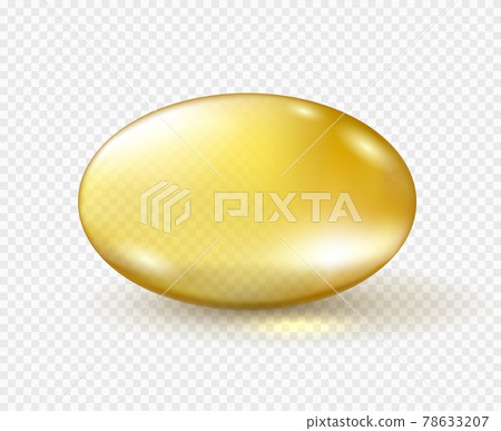 Oil capsule on transparent background 78633207