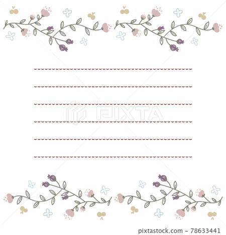 Chic pink and purple flower and fruit letter frame Chic pink and purple flower and fruit letter frame 78633441