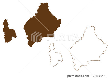 Wolfenbuttel district (Federal Republic of Germany, rural district, State of Lower Saxony) map vector illustration, scribble sketch Wolfenbuttel map 78633460