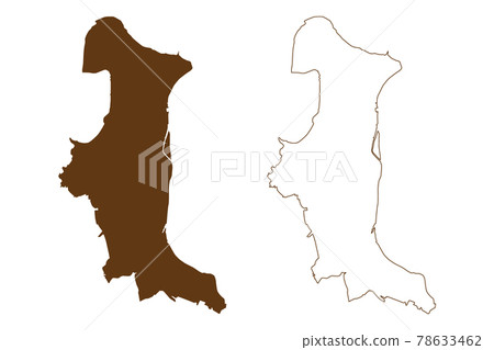 Wesermarsch district (Federal Republic of Germany, rural district, State of Lower Saxony) map vector illustration, scribble sketch Wesermarsch map 78633462