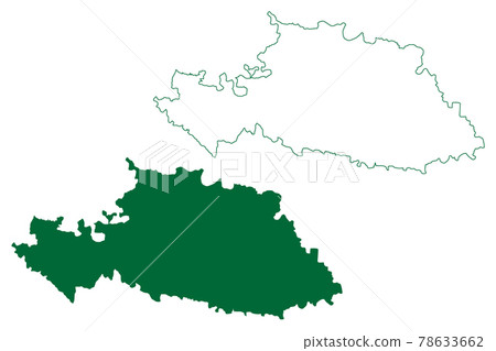 Beed district (Maharashtra State, Aurangabad Division, Republic of India) map vector illustration, scribble sketch Beed map 78633662