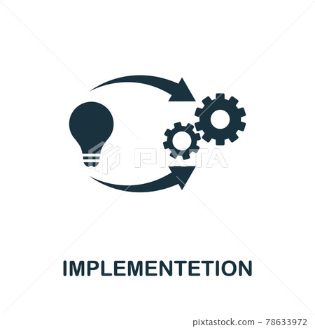 Implementetion icon. Simple creative element. Filled monochrome Implementetion icon for templates, infographics and banners 78633972