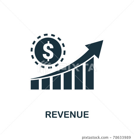 Revenue icon. Simple creative element. Filled monochrome Revenue icon for templates, infographics and banners 78633989