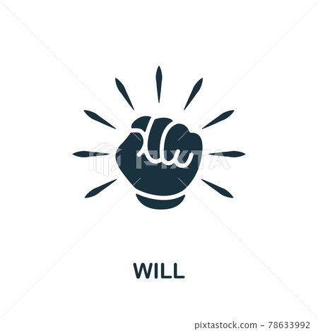 Will icon. Simple creative element. Filled monochrome Will icon for templates, infographics and banners 78633992