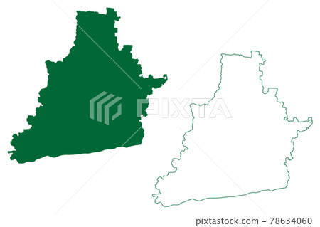 Dhar district (Madhya Pradesh State, Indore division, Republic of India) map vector illustration, scribble sketch Dhar map 78634060