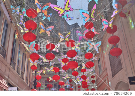 Red lanterns decorating the commercial streets during lunar Chinese New Year 6 Feb 2021 Red lanterns decorating the commercial streets during lunar Chinese New Year 6 Feb 2021 78634269