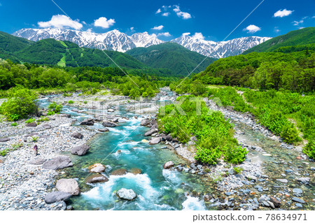 《Nagano Prefecture》 Hakuba Village/Clear stream in the Northern Alps 78634971