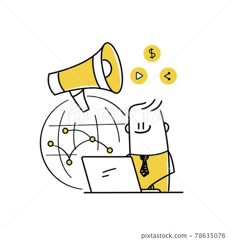 Stickman working at laptop Stickman working at laptop 78635076