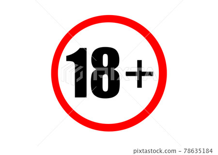 Age limit icon over 18 years old 78635184