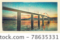 Bridge dyed in the setting sun 78635331