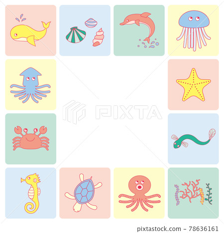 海洋生物的矢量插圖集 海洋生物的矢量插圖集 78636161