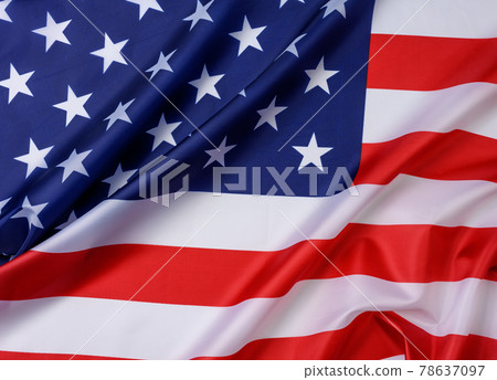 national textile flag of United States of America, surface in waves. national textile flag of United States of America, surface in waves. 78637097