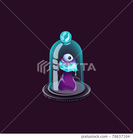 Unusual fantasy live mushroom with eye under glass cap a vector illustration Unusual fantasy live mushroom with eye under glass cap a vector illustration 78637104