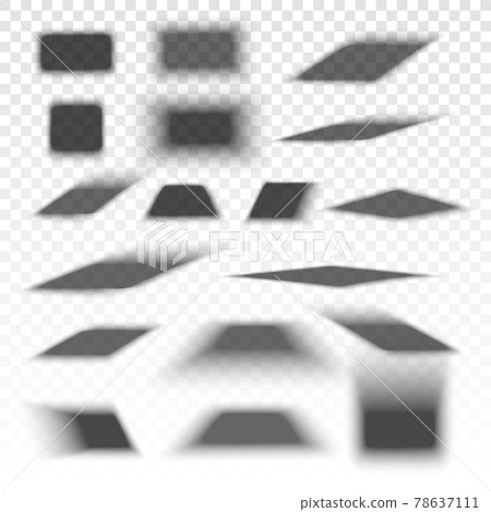 A set of transparent shadow square shape with soft and hard edges. A set of transparent shadow square shape with soft and hard edges. 78637111