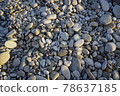 Rocky shore with setting sunlight 78637185