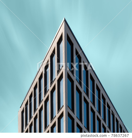 Abstract Detail of Minimalist Building Against Teal Blue Sky Abstract Detail of Minimalist Building Against Teal Blue Sky 78637267