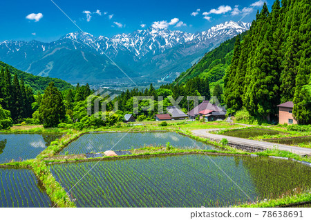 Nagano Prefecture》 Original scenery of Japan, - Stock Photo