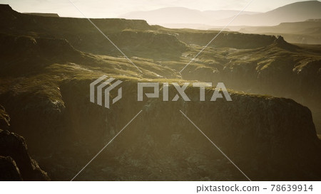 Typical landscape of the Iceland green hills 78639914